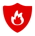un icono de un escudo contra un fuego