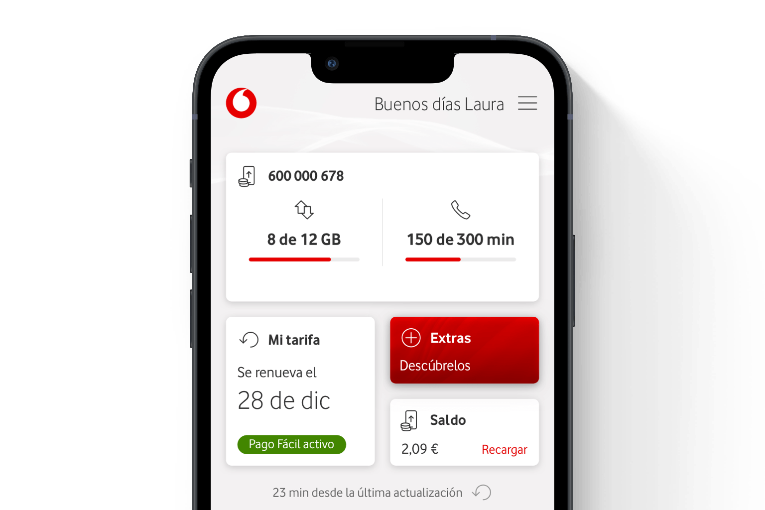 Hero DMP prepago app mi vodafone