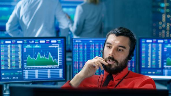 un teleoperador trabajando
