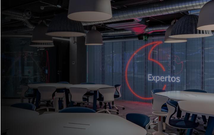 una sala de conferencias de Vodafone