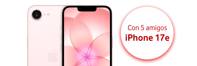iPhone con texto: 50€ para ti, 50€ para tu amigo, con 5 amigos iPhone 17e