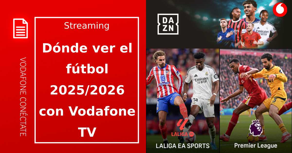 Dónde ver el fútbol 2025/26 en Vodafone TV