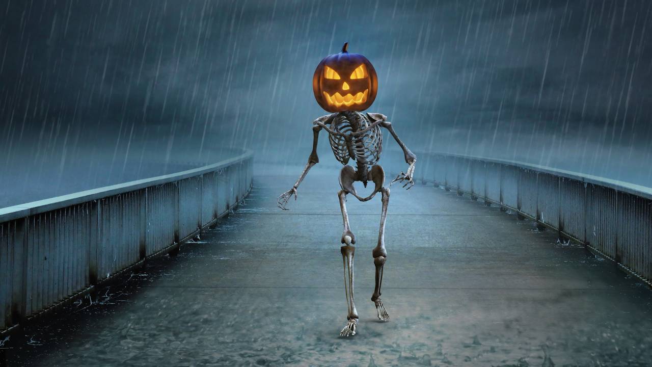 pelicula terror esqueleto calabaza