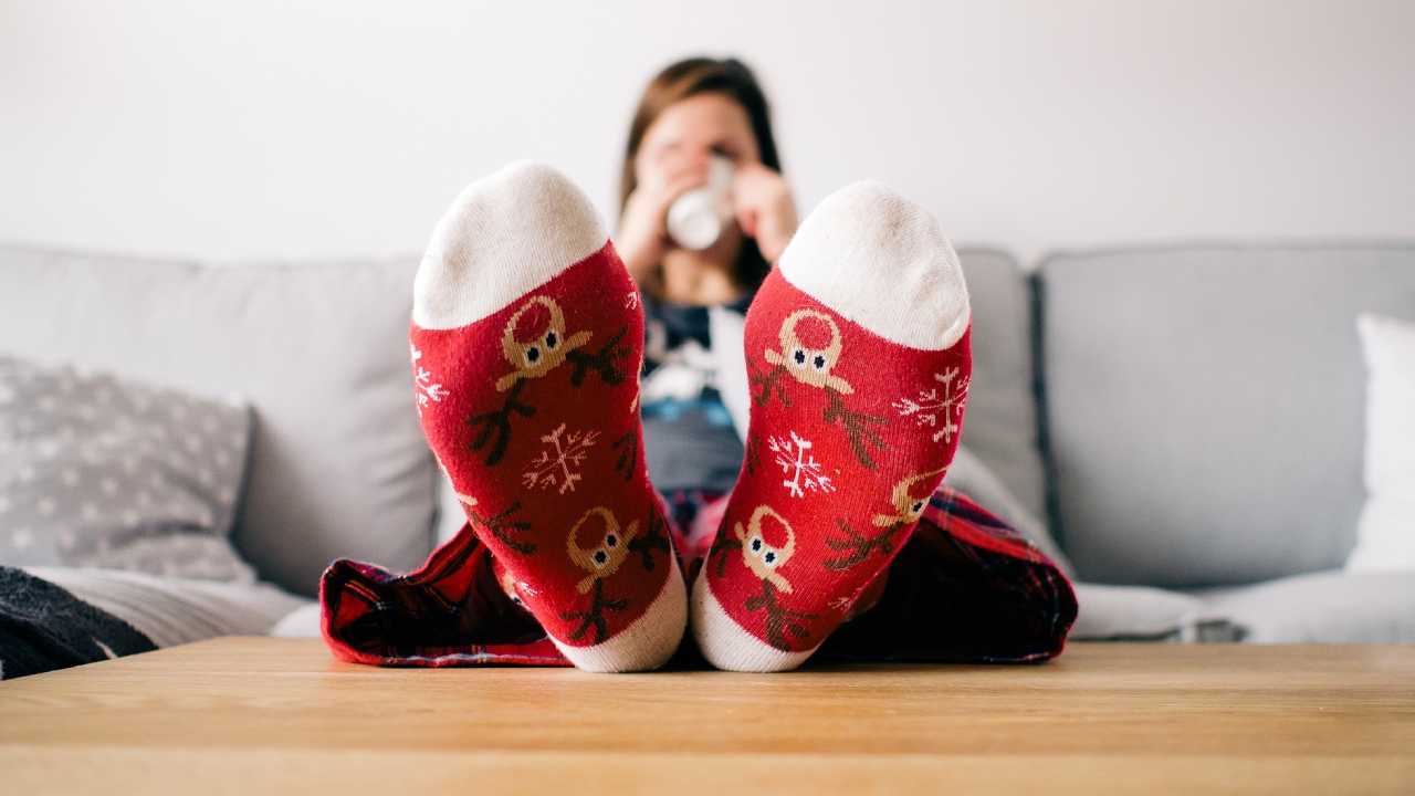 calcetines navidad sofa