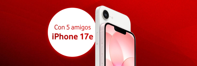 iPhone con texto: 50€ para ti, 50€ para tu amigo, con 5 amigos iPhone 17e