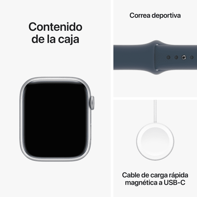 Apple Watch Series 9 GPS + Cellular 45mm Plata con azul