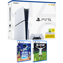 PlayStation PS5 Slim con Astro Bot y FC2025