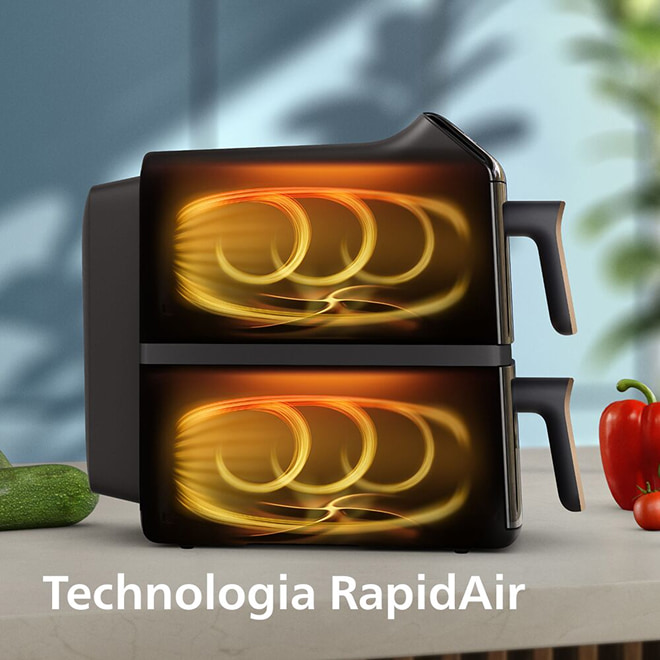 Philips Airfryer con cesta doble apilada serie 4000 (AirFryer NA 462/70)