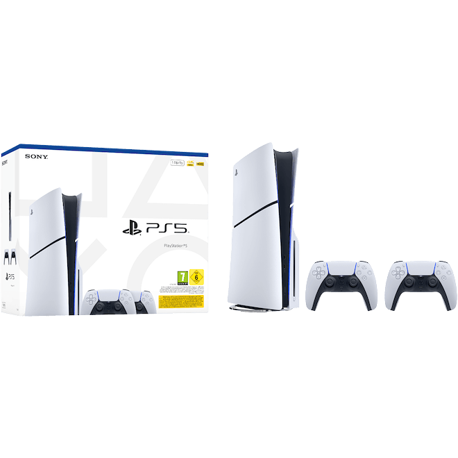Sony PS5 Slim con juego en Disco PS5 y 2 Mandos DualSense